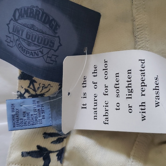 CAMBRIDGE New MOM Jeans Floral Print Ivory Blue Denim 100% Cotton NWT WomensπHP - Picture 8 of 14